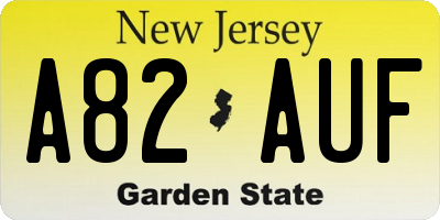 NJ license plate A82AUF