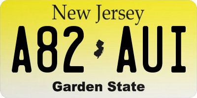 NJ license plate A82AUI