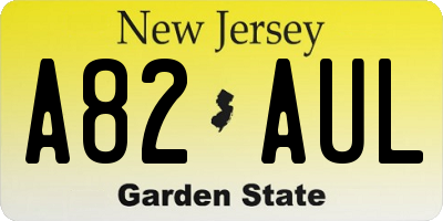 NJ license plate A82AUL