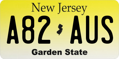 NJ license plate A82AUS