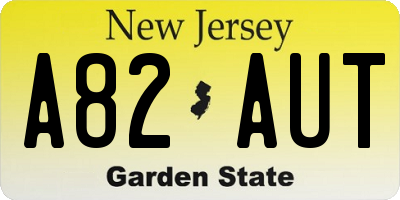 NJ license plate A82AUT