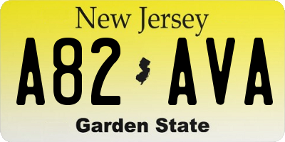 NJ license plate A82AVA