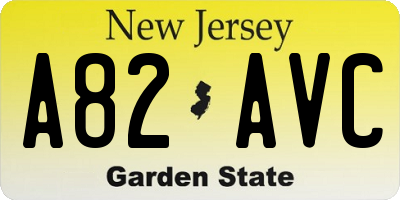 NJ license plate A82AVC