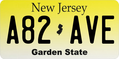 NJ license plate A82AVE