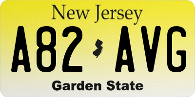 NJ license plate A82AVG