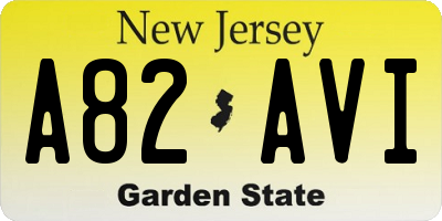 NJ license plate A82AVI