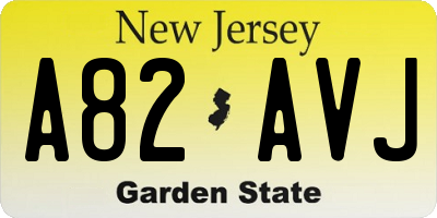 NJ license plate A82AVJ