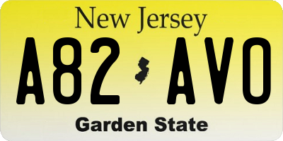 NJ license plate A82AVO