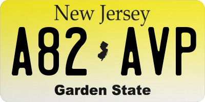 NJ license plate A82AVP