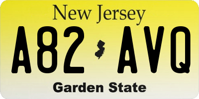 NJ license plate A82AVQ