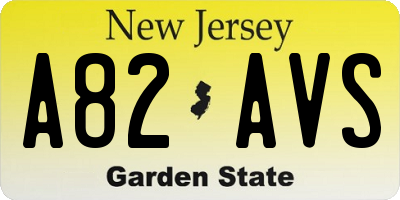 NJ license plate A82AVS