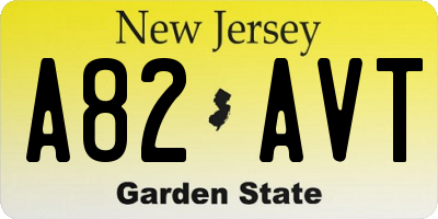 NJ license plate A82AVT