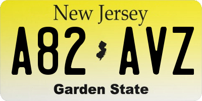 NJ license plate A82AVZ