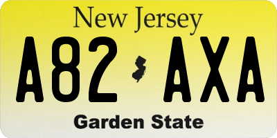NJ license plate A82AXA