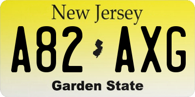 NJ license plate A82AXG