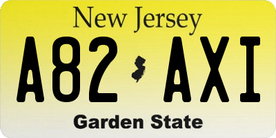 NJ license plate A82AXI
