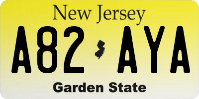 NJ license plate A82AYA