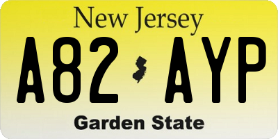 NJ license plate A82AYP