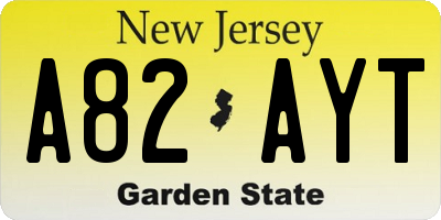 NJ license plate A82AYT