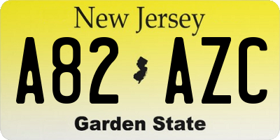 NJ license plate A82AZC