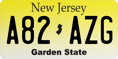 NJ license plate A82AZG