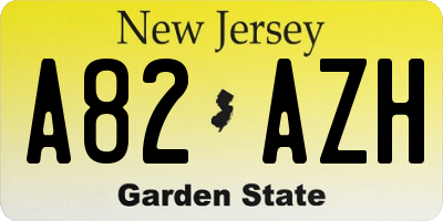 NJ license plate A82AZH