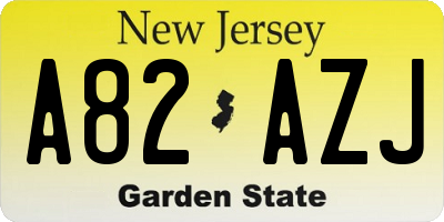 NJ license plate A82AZJ