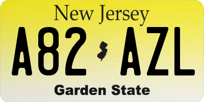NJ license plate A82AZL