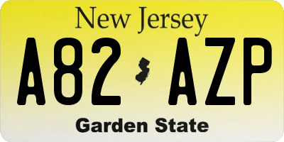 NJ license plate A82AZP