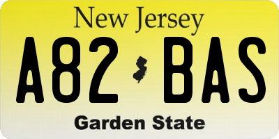 NJ license plate A82BAS