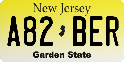 NJ license plate A82BER