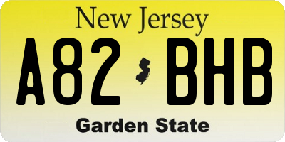 NJ license plate A82BHB