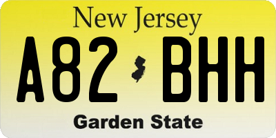 NJ license plate A82BHH