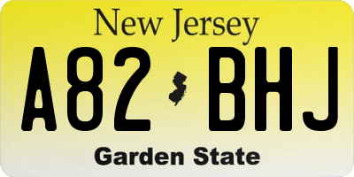 NJ license plate A82BHJ