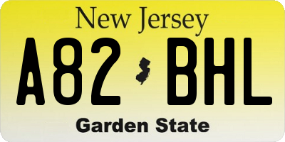 NJ license plate A82BHL