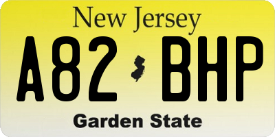 NJ license plate A82BHP