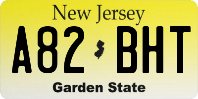 NJ license plate A82BHT