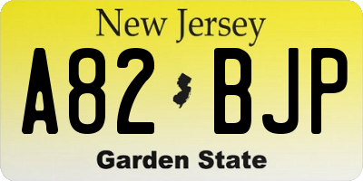 NJ license plate A82BJP