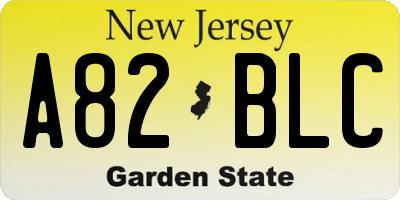 NJ license plate A82BLC