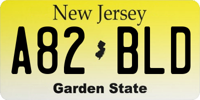 NJ license plate A82BLD