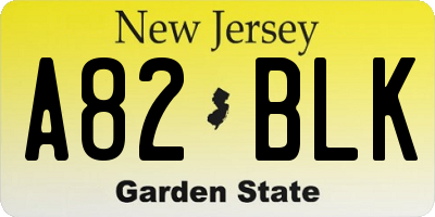 NJ license plate A82BLK