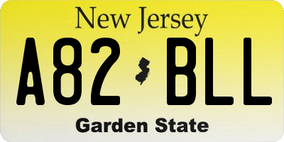 NJ license plate A82BLL