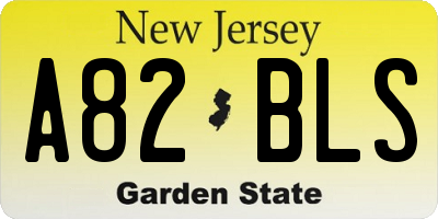 NJ license plate A82BLS