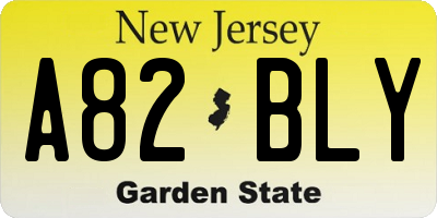 NJ license plate A82BLY