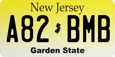 NJ license plate A82BMB
