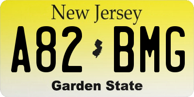 NJ license plate A82BMG