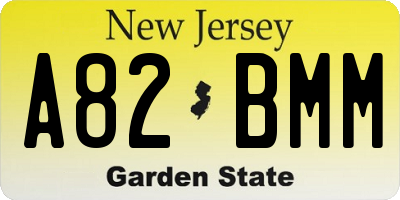 NJ license plate A82BMM