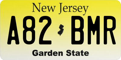 NJ license plate A82BMR