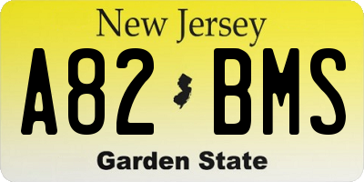 NJ license plate A82BMS
