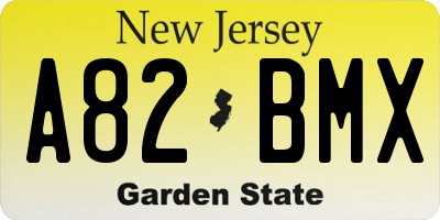 NJ license plate A82BMX